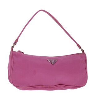 PRADA Accessory Pouch Nylon Pink Auth yk11037
